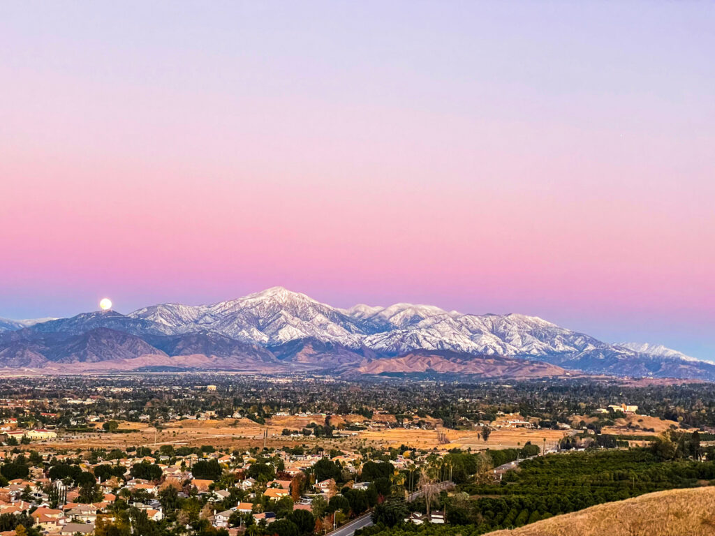California mountains at sunrise