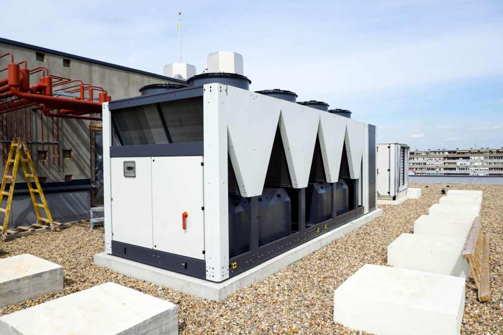 HVAC chiller on a rooftop